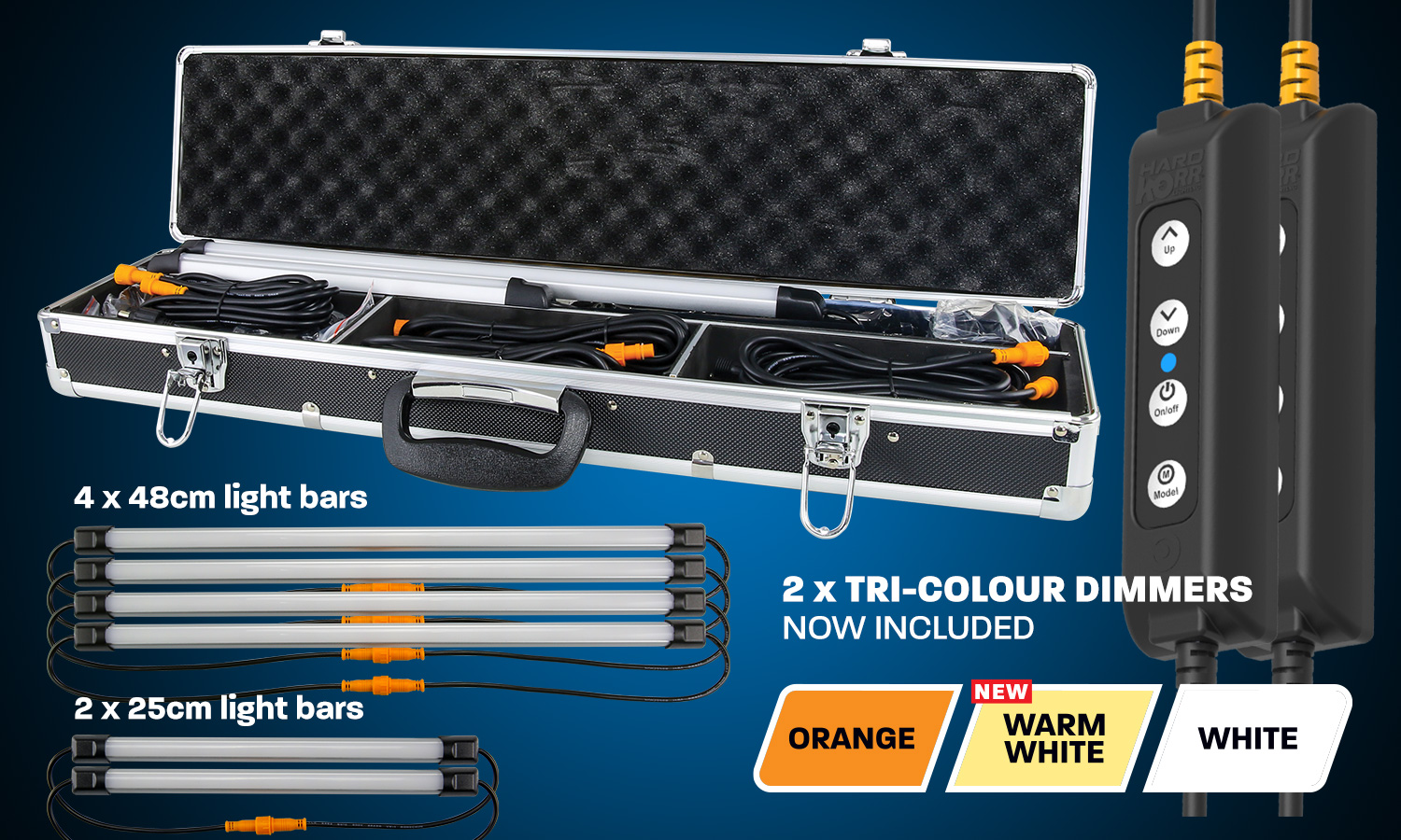 2 Bar Tri-Colour LED Camp Light Kit - Hardkorr Australia